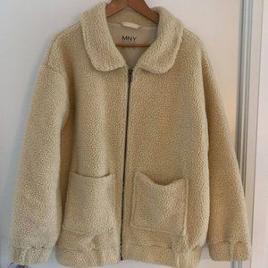 Beige Teddy Coat Size M